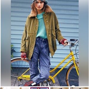 Free People We the Free Platoon Cargo Utility Pant Denim Blue Cotton Medium